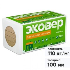 Минеральная вата Эковер Экофасад 110 кг/м3 1000х600х100 мм, 4 шт/упак