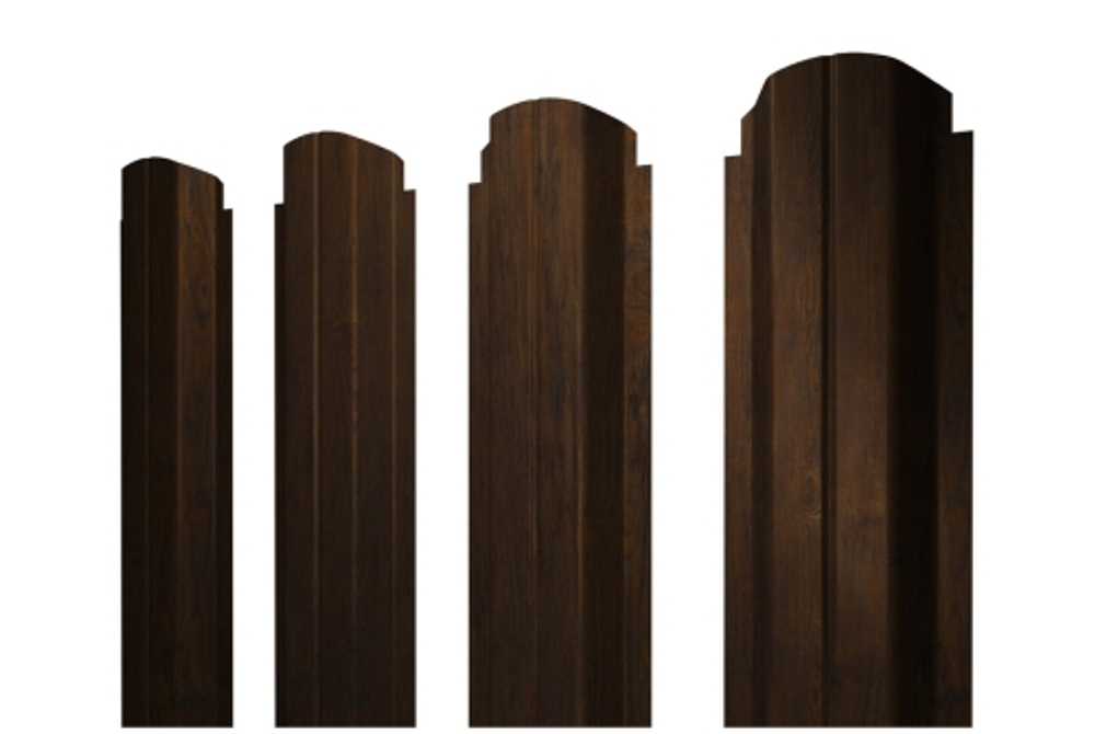 Штакетник П-образный А фигурный 0,45 Print Elite Chestnut Wood TwinColor
