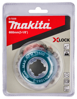 Щетка проволочная чашечная X-lock (d80 мм, толщ. проволоки 0,5 мм, пучки) Makita D-73330