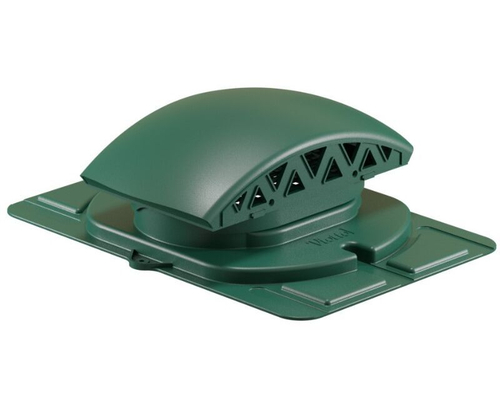 Вентилятор подкровельного пространства с универсальным проходным элементом, черепаха 460/352/145 зеленый мох RAL 6005