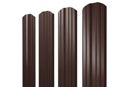 Штакетник Twin фигурный 0,5 PurPro RAL 8017 шоколад