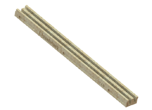 Лоток CompoMax Open Slot «Гребенка» из полимербетона песочный шириной 80 мм