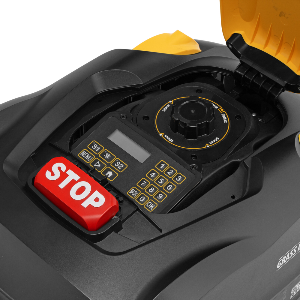 Робот-газонокосилка Grass Master 1000 1000м², 3Ач, 28V, LCD дисплей, Wi-Fi Denzel