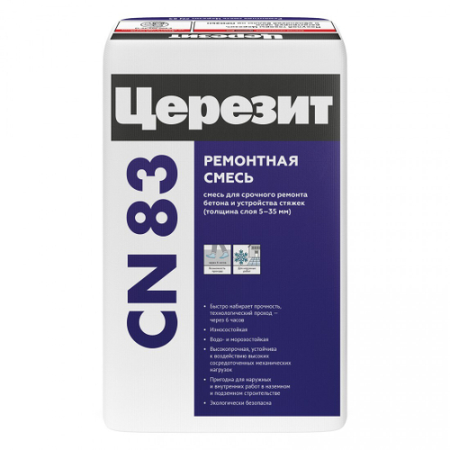 Смесь Церезит CN 83 для срочного ремонта бетона 25 кг, 48 шт/поддон