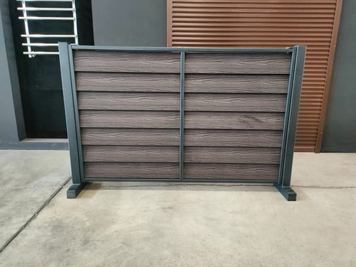 Металлическая заборная секция AIWOOD жалюзи для штакетника ДПК 140*10мм (без наполнения) 1010х1400мм