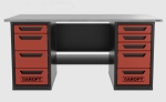 Верстак двухтумбовый 4 ящиков /5 ящиков 1800*700 красный GAROPT, GT1800Y4Y5.red