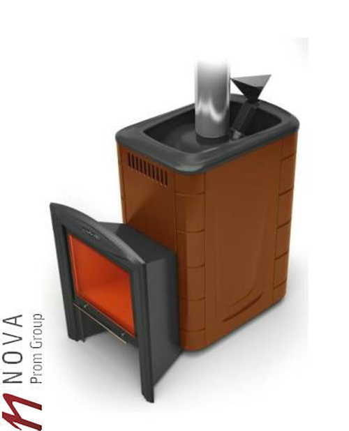 Печь для бани ТМФ Гейзер 2014 Inox Витра закр.каменка терракота