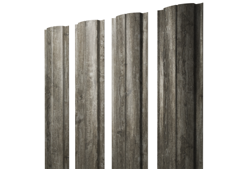 Штакетник Полукруглый Slim с прямым резом 0,45 Print Elite Nordic Wood TwinColor