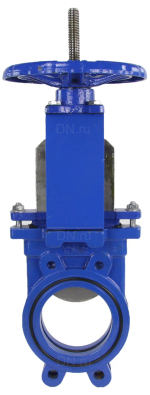 Задвижка шиберная DN.ru GVKR1331N-2W-Fb-S Ду125 Ру10 двусторонняя, межфланцевая, шпиндель - выдвижной, корпус - чугун GGG40, шибер - нержавеющая сталь 304, уплотнение - NBR, управление - штурвал, WENZ