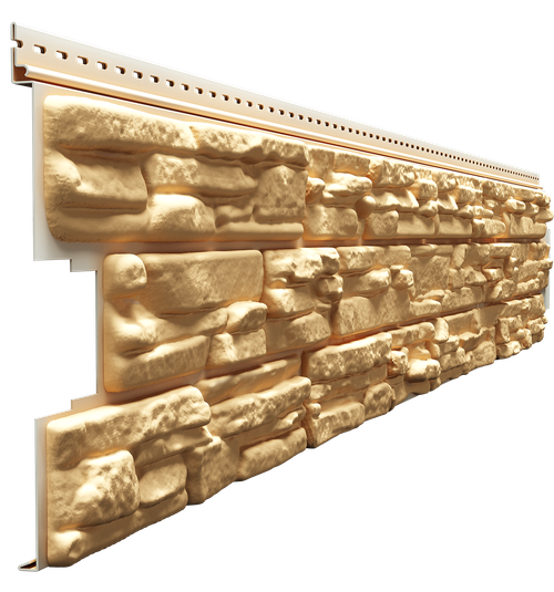 Сайдинг LUX под камень, Rocky, пекан