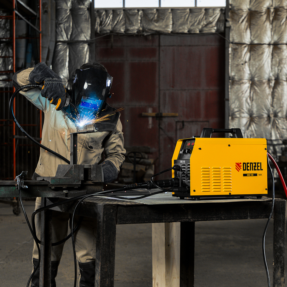 Аппарат инвертор. полуавтомат. cварки IMIG-160 Synergy, 160 А, ПВ 60%, катушка 5 кг Denzel