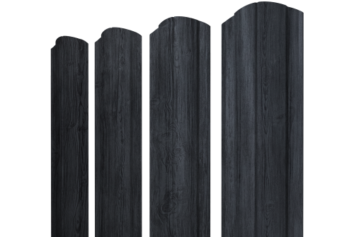 Штакетник Круглый фигурный 0,45 Print Premium Grey Wood TwinColor