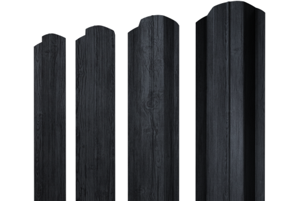 Штакетник М-образный B фигурный 0,45 Print Premium Grey Wood TwinColor