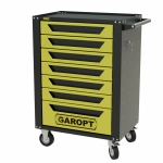 Тележка инструментальная Garopt 7 ящиков ЖЁЛТАЯ, центральный замок, увеличенные колеса, доводчики, GAROPT Серия "High", высота 1040мм