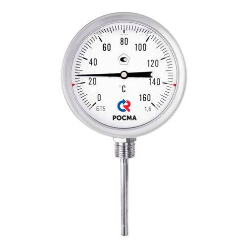 Термометр радиальный Росма БТ-52.22G до 16G°C под ГЗ L=64 G1/2 1.5 биметаллический коррозионностойкий 1GG мм, тип БТ-52.22G, радиальное присоединение, шкала (G-16G°C), длина штока L= 64мм, резьба G1/2, класс точности 1.5, готовый к гидрозаполнению