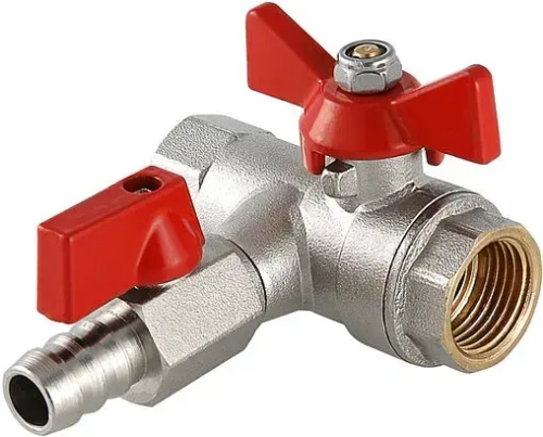 Кран шаровый с дренажем и обратным клапаном ½"в x ½"в x ¼"в x 14ш Valtec VT.248.N.04