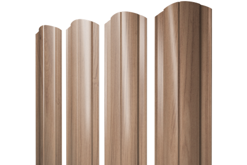 Штакетник Круглый фигурный 0,45 Print Elite Honey Wood TwinColor