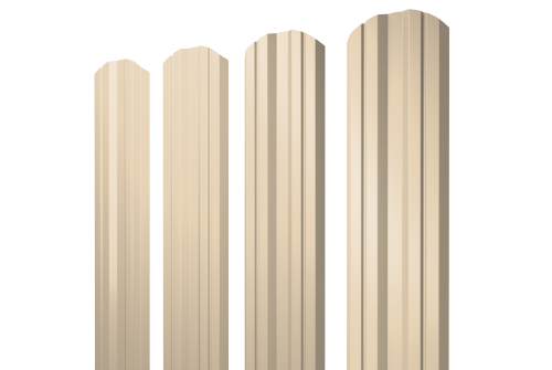 Штакетник Twin фигурный 0,45 Drap TX RAL 1015 светлая слоновая кость