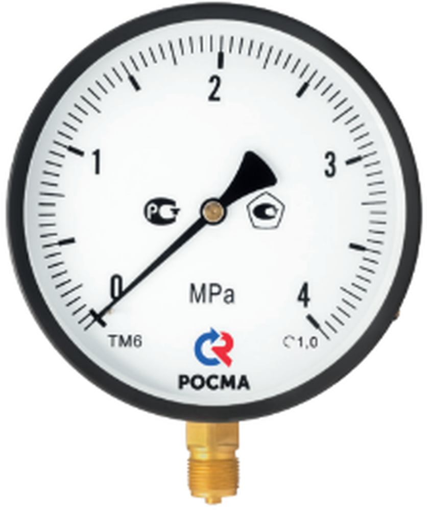 Манометр Росма ТМ-61GР.GG (G-16 МПа) М2Gх1.5 1.G общетехнический 15G мм, радиальное присоединение, G-16 МПа, класс точности 1