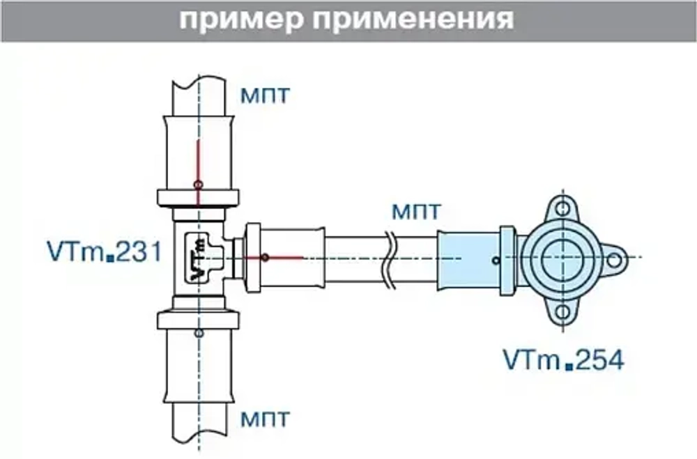 Водорозетка пресс 16мм x ½"в Valtec VTm.254.N.001604