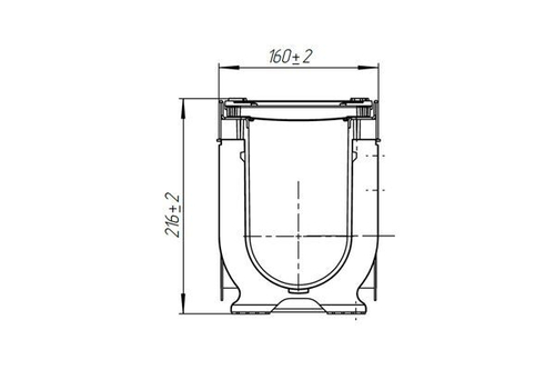 Лоток водоотводный PolyMax Drive DN100 h216 пластиковый с решеткой щелевой чугунной ВЧ кл.С (комплект)