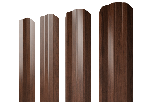 Штакетник М-образный А фигурный 0,45 Print Elite Choco Wood TwinColor