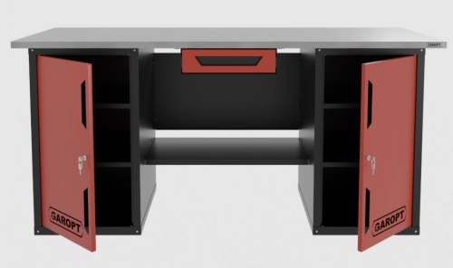 Верстак двухтумбовый с ящиком, красный 1800*700 Garopt, GT1800DDY1.red