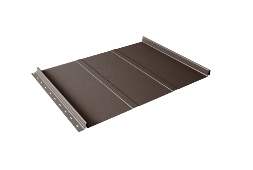 Кликфальц Line Grand Line 0,5 GreenCoat Pural BT, matt с пленкой на замках RR 32 темно-коричневый (RAL 8019 серо-коричневый)