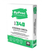 Клеевая смесь ByProc KLV-340 для плитки и керамогранита усиленная 25 кг, шт