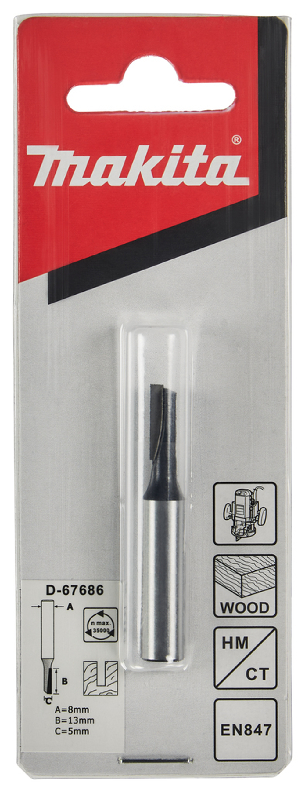 Фреза пазовая 5х13, S8, 1T Makita D-67686