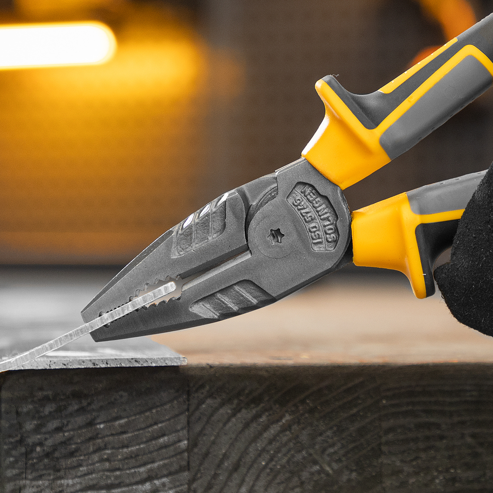 Плоскогубцы комбинированные 205 мм, трехкомпонентные рукоятки Denzel