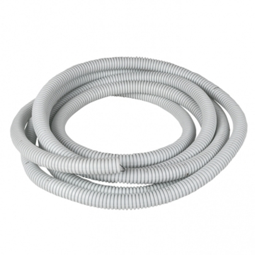 Труба ПВХ гибкая гофрированная д.25 мм, лёгкая, с протяжкой, цвет белый, (Бухта 50м) tg-z-25-50-white EKF EKF