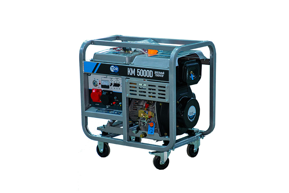 Генератор дизельный 5,0 кВт 380В/1,6 кВт 220В 15 л с электростартером TOR KM5000D*