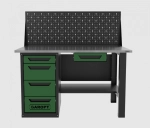 Верстак однотумбовый 4 ящика с экраном и ящиком, зеленый 1400*700 Garopt, GT1400STY1Y4PP.green
