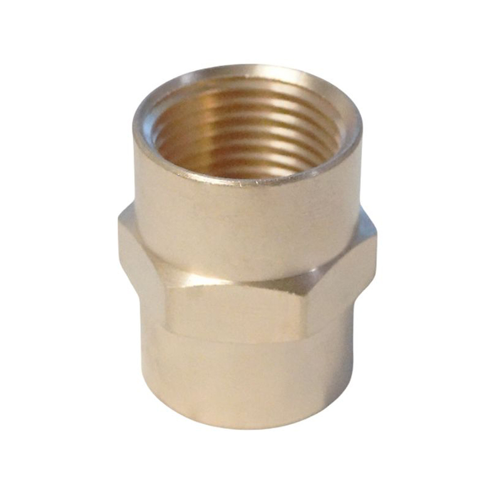 WDK-238FB Адаптер, резьба 3/8"-3/8" PT, F-F (внутренний), латунь