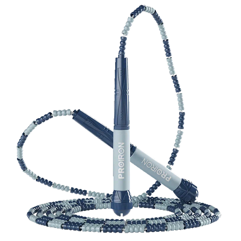 Скакалка спортивная Мягкий Бисер, синяя ProIron от ГЕЛЕОС