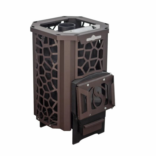 Печь для бани Сталь-Мастер HARD 14L Пламя со стеклом закр каменка дровяная #