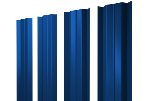 Штакетник М-образный В с прямым резом 0,45 PE RAL 5005 сигнальный синий