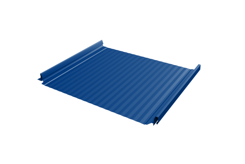 Кликфальц Pro Gofr Grand Line 0,45 PE с пленкой на замках RAL 5002 ультрамариново-синий