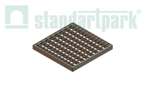 Решетка стальная Basic ячеистая к дождеприемнику 300x300