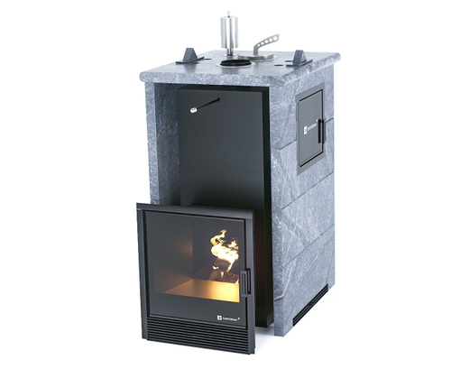 Печь для бани ИзиСтим Сочи М2 Premium в трехстор. кожухе из талькохлорита закр.верх вх.тыльн.стор