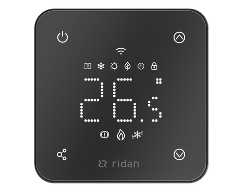 Ридан 088L1144R — Электронный комнатный термостат RSmart-FB с Wi-Fi подключением 230V, черный