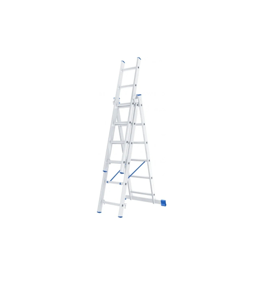 Лестница, 3 х 6 ступеней, алюминиевая, трехсекционная, Россия, Сибртех