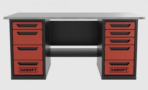 Верстак двухтумбовый 4 ящиков /5 ящиков 1800*700 красный GAROPT, GT1800Y4Y5.red
