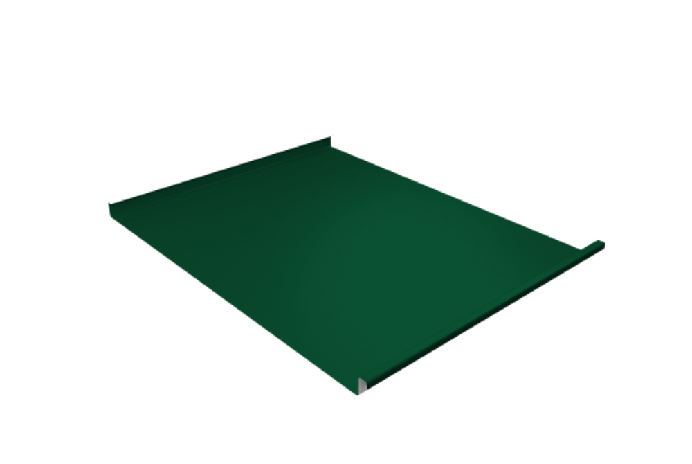 Фальц двойной стоячий Grand Line 0,5 Satin Matt TX с пленкой на замках RAL 6005 зеленый мох