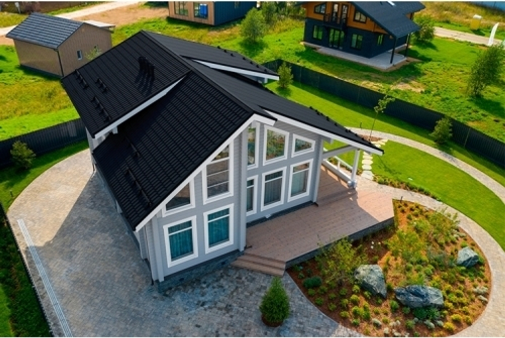 Металлочерепица классик 0,5 Satin Matt RAL 7024 мокрый асфальт