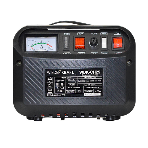 WDK-CH25 Зарядное устройство для аккумуляторов емкостью до 240А/Ч, 12/24В, ток зарядки до 8/16А