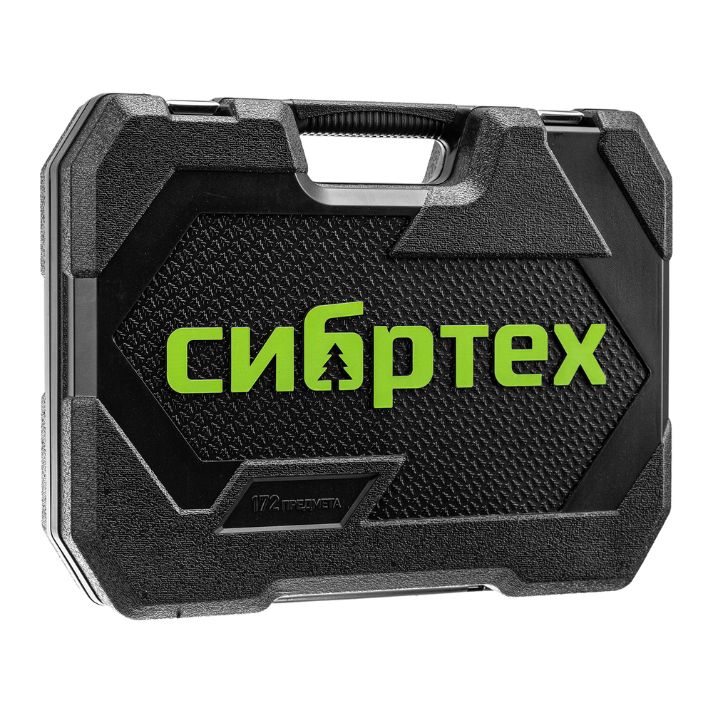 Набор инструментов, 1/2", 3/8", 1/4", пластиковый кейс 172 предм. Сибртех