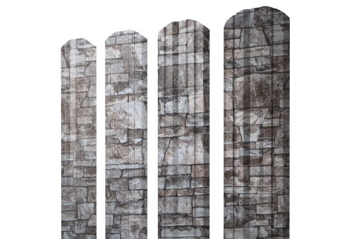 Штакетник Twin фигурный 0,45 Print Elite Fine Stone TwinColor