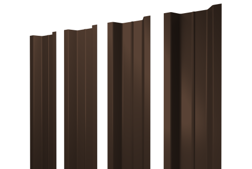 Штакетник П-образный В с прямым резом 0,5 Drap RAL 8017 шоколад